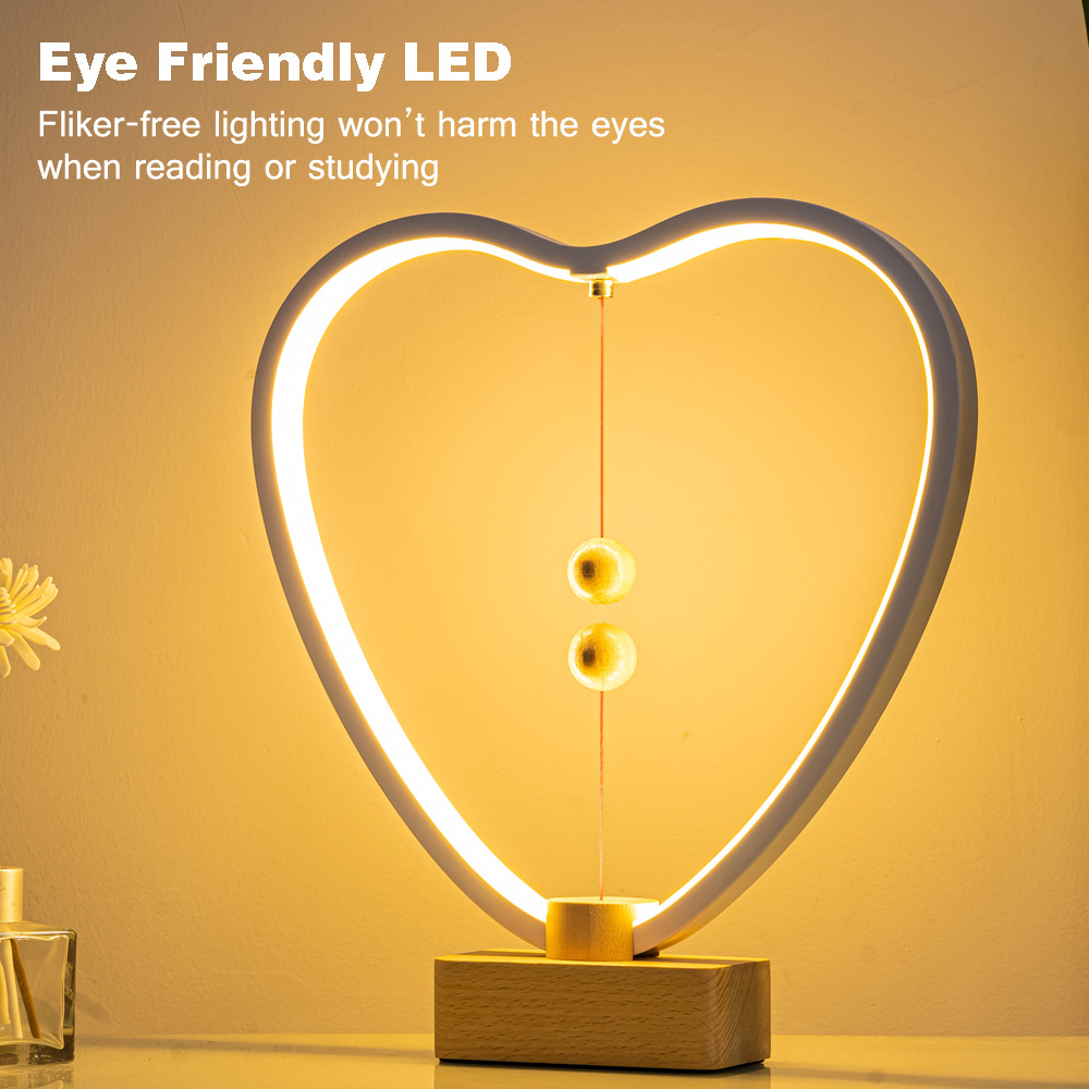 Heart Shaped Magnetic Table Lamp