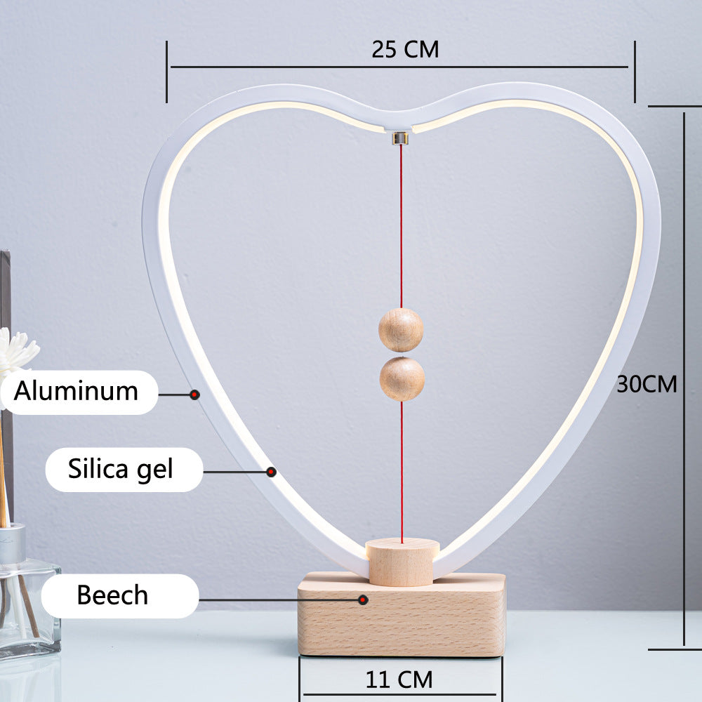 Heart Shaped Magnetic Table Lamp